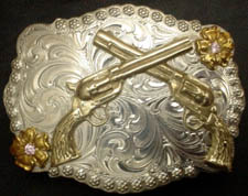 Crossed Six Shooter Buckle